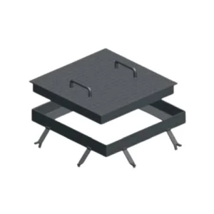 غطاء مانهول مصمت حديد مقاس 300×300 ملم مربع، حمولة خفيفة، لون رمادي | شركة سعودي كاست