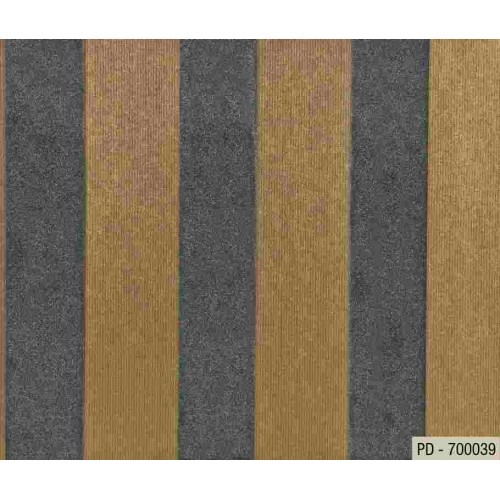Italian Wallpaper Striped Design 10m x 1.06m, Gray with Beige | Balbaid Decor Company
