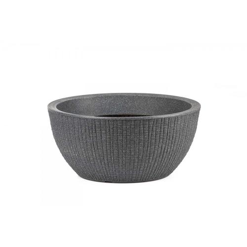 Plastic Plant Pot Round Diameter 40 cm Gray | Sultan Garden Center