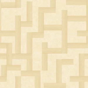 ورق حائط تصميم مقلم مقاس 15.6 م×106 سم لون بيج | خط  الفخامة