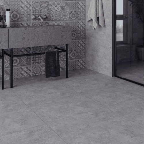 Matte Ceramic Floor Tiles Thickness 10 mm Size 60x60 cm Light Grey | Saudi Ceramics
