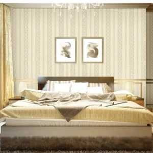 Patterned Wallpaper 15.6m x 100cm Beige Color | Luxury line