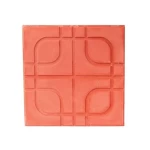 بلاط أرضيات أسمنتي تصميم تقاطع، لون أحمر فاتح، طول 40 سم × عرض 40 سم × سماكة 4 سم | شركة الوسد الصناعية