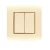 Wide Electrical light switch 2 gang 2 way 20 Amp Omnia Alfanar Size 7×7 cm Color Beige with Gold Ring