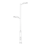Aluminum lighting Poles length 9 meters, base 900 mm, thickness 3 mm