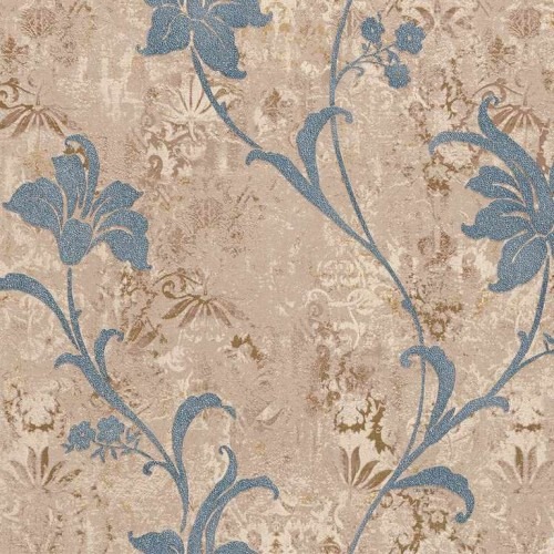 Italian Floral Wall Decoration 10m×1.06m Light Brown, Model 5845 | Balbaid Decor Company