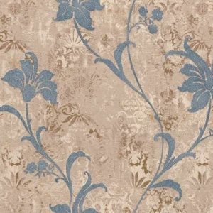 Italian Floral Wall Decoration 10m×1.06m Light Brown, Model 5845 | Balbaid Decor Company