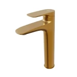 Washbasin Faucet, Matte Gold Color, Dimensions 22.4×18×4.4 cm