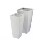 White Fiberglass Pot 23×23×35cm