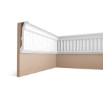 PU Foam Ceiling Decorative Cornices, Size 244x7x18 cm, White Color | Zakharef Company