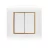 Electrical light switch 2 gang 20 Amp Omnia Alfanar Size 7×7 cm Color White with Gold Ring