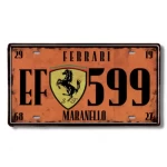 لوحة ديكور معدنية برتقالية، مقاس 30 × 15 سم