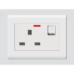 Triple Socket with Indicator Light, Art DNA Brand, Size 7×7 cm, 13 Amp, White Color