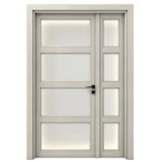 Luxury Wooden Door and a Half, grey, Size 160 × 235 cm, 6 cm Thickness, Model GBR01