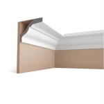 PU Foam Interior Decorative Cornices, Size 244x5x5.5 cm, White Color | Zakharef Company