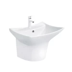 White Ceramic Wall Mounted Hand Washbasin, Size 41.5x43x55.5 cm