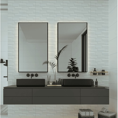 Decor Ceramic Wall Tiles 9 mm Thickness 30x60 cm White Color | Saudi Ceramics