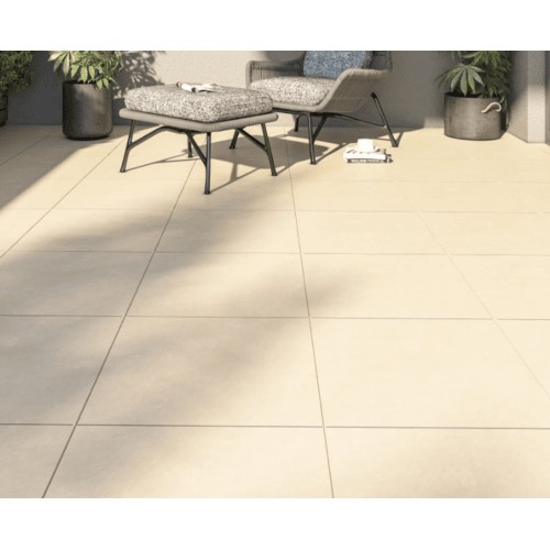 Outdoor Ceramic Tiles 15 mm Thickness, 50x50 cm Size, Beige Broody Model | Abyat Company