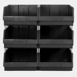 صندوق رف بلاستيكي، مقاس 61×40×22 سم، سعة 30 كغم، لون رمادي غامق، رقم موديل TBDHR