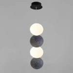 Quadruple Ball Pendant Light, Length 40 cm, Diameter 10 cm, 1.5 m Wire