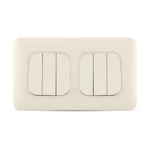 10 Amp Light Switch 6 Gang 2 Way, Beige, 7x14 cm, 250V | Tri-Spectrum