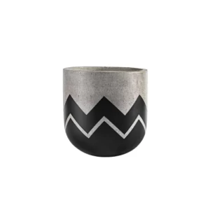Concrete Decorative Plant Pot 40x40 cm Grey with Black | Verde