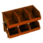 HDPE Plastic Storage Bins, Size 24×15×13 cm, 5kg Storage Capacity, Red Color, Model 53FWL