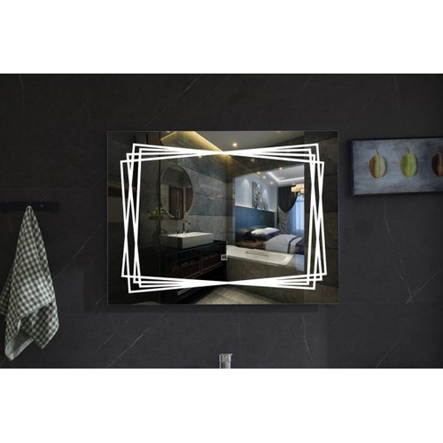 LED Bathroom Mirrors Size 60x80 cm, White & Yellow Light | Alsaggaf company