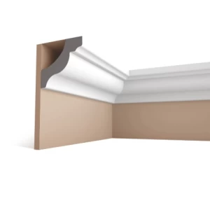 PU Foam Interior Decorative Cornices 244x4x4 cm, White Color | Zakharef Company