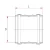 UPVC Plastic Coupling Diameter 75 mm, Length 131 mm, Grey Color | Cosmoplast Factory - Image 2