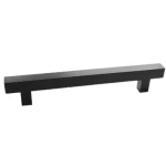Fixed door handle, Thickness 30 mm, Mounting bracket thickness 25 mm, Length 40 cm, Black Color