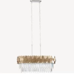 Gold ceiling pendant, modern design, dimensions 87x25x150 cm