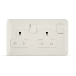 فيش مزدوج 13 أمبير مع مفتاح ثنائي القطب، لون ابيض، 7×14 سم، 250 فولت | سبكترا