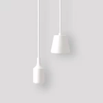 White Hanging Light, Single Bulb, Width 40 mm x Height 96 mm, Cord Length 1.5 m