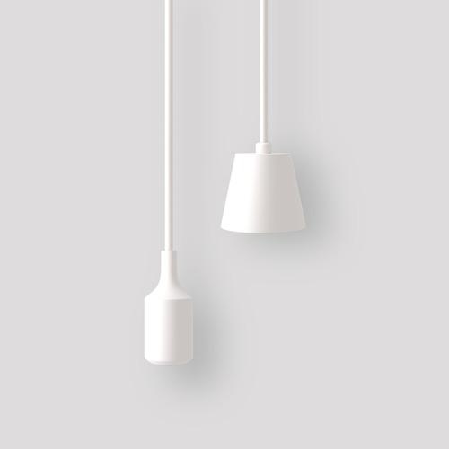 White Hanging Light Single Bulb 40 mm x 96 mm, Cord 1.5 m | YT-57248613