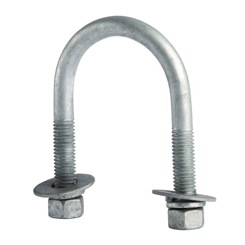 Galvanized U Bolt Clamp for Pipes, Thread Size M10 | Alkhamisain hardware trading company
