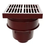 Cast Iron Indoor Floor Drain, 50 mm Outlet Size, with Square Strainer | Saudi Cast Factory