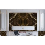 Chinese Marble substitute for entrances, Length 290 cm Width 244 cm, Brown with beige veins color