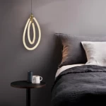 Double Gold Pendant Light, Length 45 cm, Width 25 cm