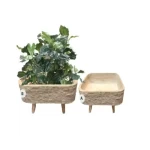 Fiberglass Wooden Planter size 37×37×10 cm