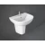 Half Pedestal Bathroom Washbasin, Height 49.5 cm, Size 20x8 cm, Chrome | Rak Ceramics