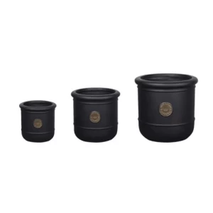 Large Fiberglass Planter 52x54x54 cm, Black Color | Zahrat Al Rayyan Establishment