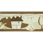 British wallpaper for youth and children, size 10 m x 0.53 m, beige and brown color, model 70130  