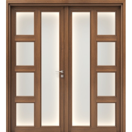 Premium Luxury Wooden Entrance Door Double 220×235 cm 6 cm Thickness Brown | GPR07