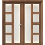 Premium Luxury Wooden Entrance Door, Double, Size 220 × 235 cm, 6 cm Thickness, Brown, Product Number GPR07