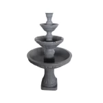 outdoor ceramic decorative fountain, grey color, dimensions 80x150 cm