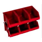 صندوق رف بلاستيك اتش دي بي اي أحمر، مقاس 24×15×13 سم، سعة 10 كلغم، رقم الموديل 53FWL