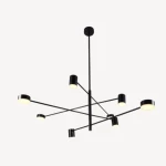 Ceiling Pendant with Modern Design, Size 70x20x20 cm, black Color