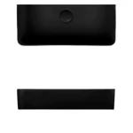 Ceramic Counter Top Wash Basin Rectangular Surface 61.5×40.5×11.5 cm, Matte Black Color