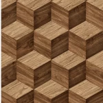 ورق جدران تصميم ثلاثي الابعاد مقاس 10م×0,53م، لون بني